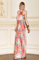 Vestido largo en tonos melocotón 35€